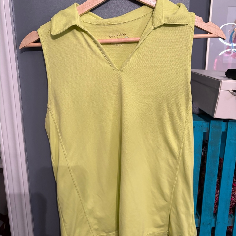 Lilly Pulitzer Yellow Sleeveless Polo Tank Top